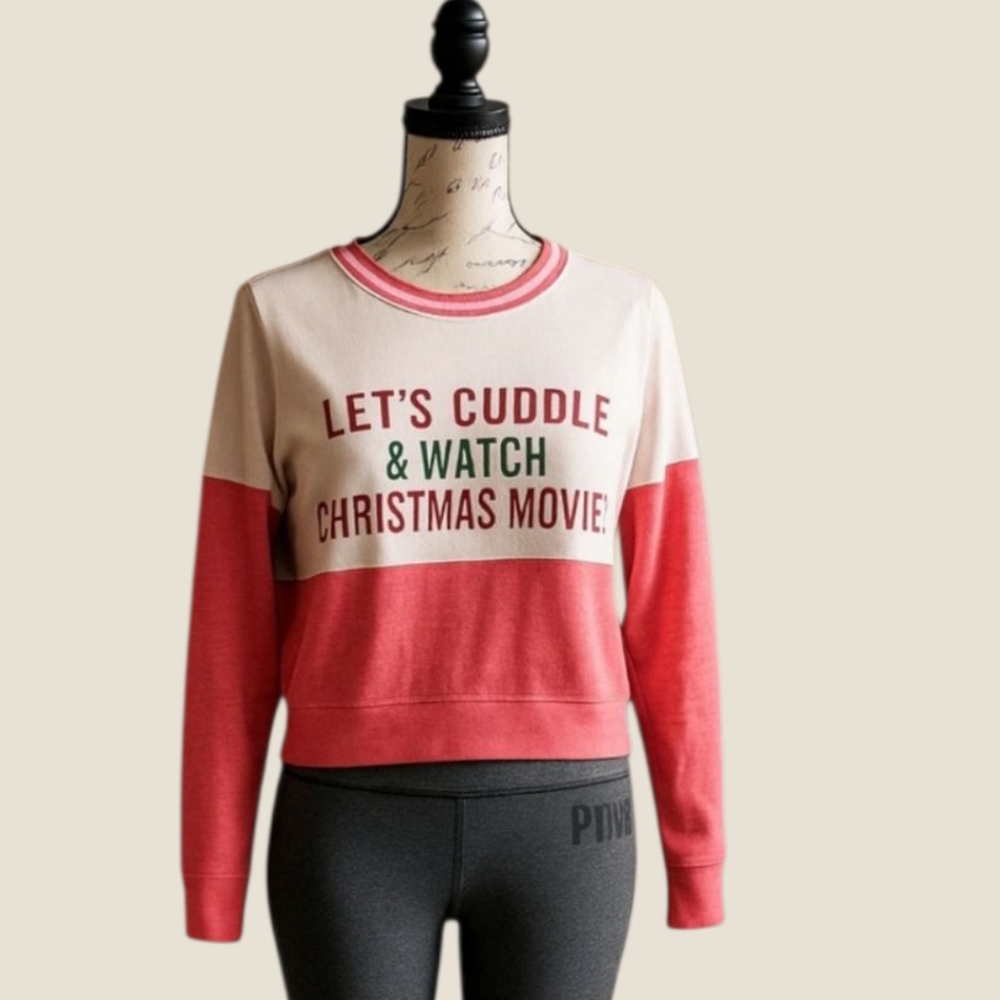 Fifth Sun Women's Small "Lets Cuddle and Watch Christmas Movies" Long Sleeve